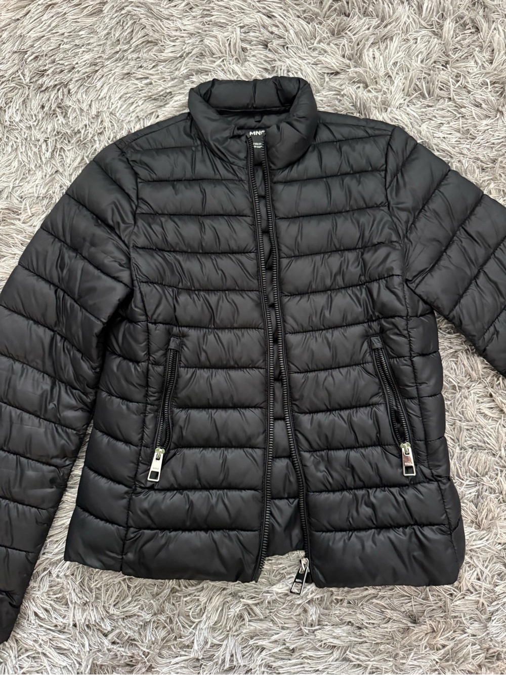 Mango Lightweight Black Quilted Puffer Jacket - Women's